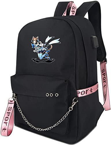 Roffatide Anime Re:ZERO -Starting Life in Another World Felix Argyle Rucksack Laptop-Büchertasche mit USB-Ladeanschluss und Kopfhöreranschluss