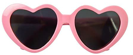 Christol Pink Heart-Shaped Sunglasses for Cats & Dogs, Small/Medium, Summer, Hand Wash Only