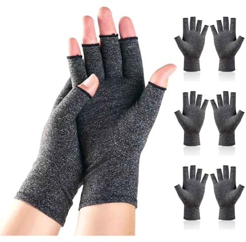 GWAWG 3 Paare Arthritis Handschuhe, Kompressionshandschuhe Bereitstellung von Wärme und Kompression zur Förderung der Heilung,Linderung von Schmerzen bei Rheumatoiden, Arthrose, RSI, Karpaltunnel