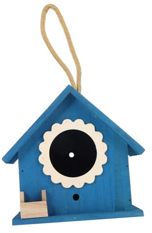 SEWOART Holz Vogelhäuschen Zum Aufhängen Vogelnest Dekorativer Vogelfutterspender Für Draußen Vogelfutterhaus