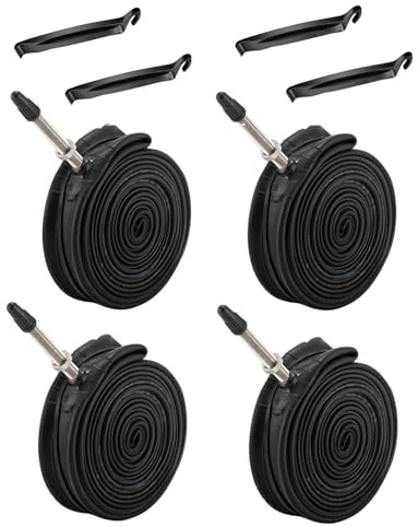 Pack 4 of 700C Bike Inner Tube 700 x 23c/25c/28c Presta Valve 48mm for Road Racing Touring Bicycle Bike