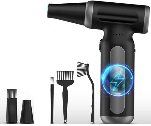 Elektrische Staubgebläse Druckluftspray für PC Reinigung - 3-Gang Air Duster 130000 U/min, Mini-Gebläse, Staubgebläse für Tastatur, Outdoor, Haus und Auto, Compressed Air Luftdruckspray Staubtuch