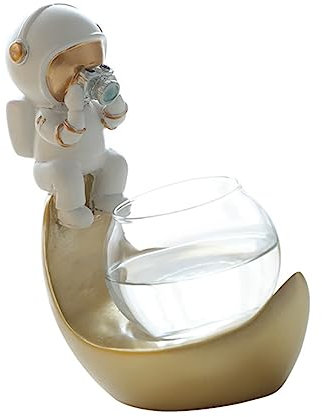 Milisten Décor De Fleur De Bureau Pot De Plante Hydroponique Verre Décor De Jardinière avec Motif Astronaute