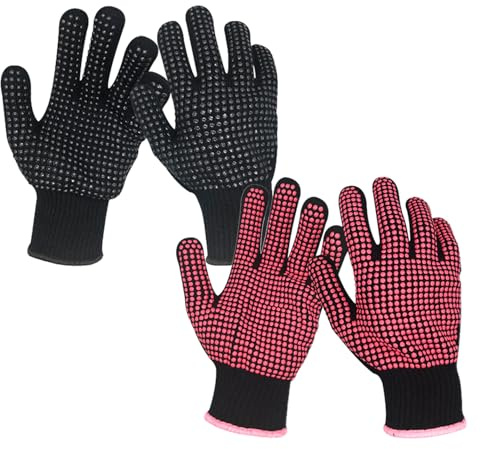HEUIOP 2 Pairs of Oven Gloves Heat Resistant,Long Wrist Silicone Oven Gloves with Fingers Heat Resistant 800°C / 1472°F for Barbecue Cooking Grilling Smoker Welding Soldering