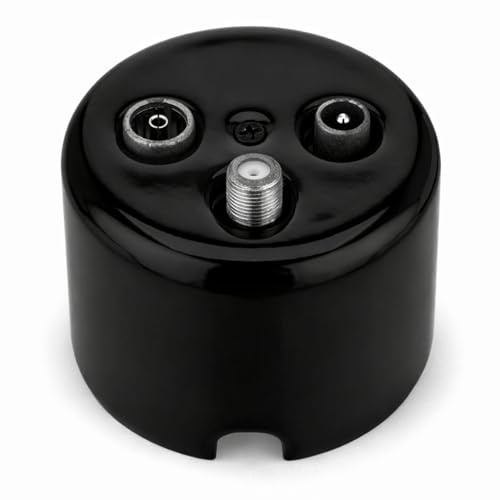 Presa per antenna in porcellana, stile retrò, a 3 fori, All-in-One, serie QR1, colore: nero