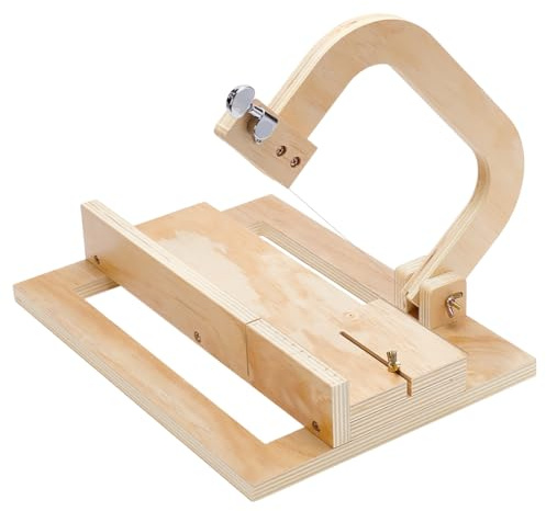 UNICRAFTALE Coltello da sapone in legno per fabbricazione di sapone affettatrice regolabile fabbricazione di saponi artigianali affettatrice con filo di taglio regolabile per candele pane strumento da