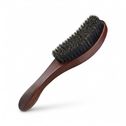 Satiskid Slick Back Hair Brush Beard Brush, Boar Bristle Hair Brush for Reduces Frizz and Static, Smoothing Hair Brushe Facial Hair Care for Men and Women