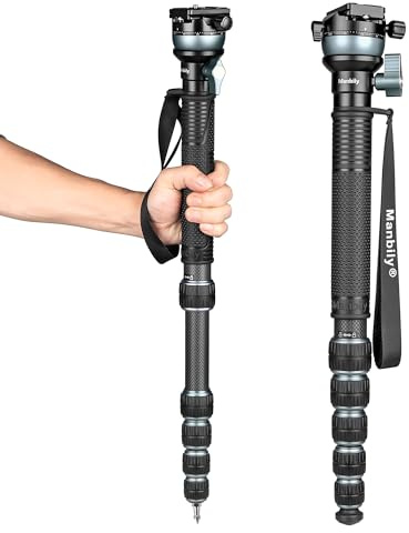 Manbily Camera Monopod with 360° Ball Bowl Head and 1/4inch Arca-Swiss Quick Release Plate for DSLR Cameras, Max Load 33lbs/15kg (C-666 PRO)