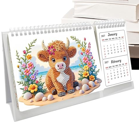 2027 DIY Diamond Art Desk Calendar,Monthly Desktop Calendar From Jan 2027 To Dec,12 Monthly Desk Calendars, For Home Office Decoration