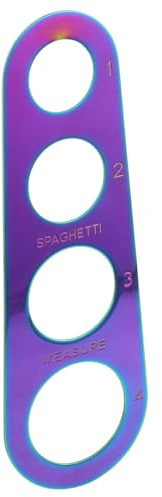 MAGICLULU Herramienta Medidora de Espaguetis 4 Porciones, Diseño de 4 Orificios Regla para Pasta de Acero Inoxidable Compacta y Portátil Colorido para Medir Espaguetis Cocina