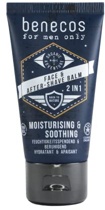 Benecos - natural beauty 94311 organic cosmetics - balsamo viso e dopobarba 2 in 1 - vegan - 50 ml