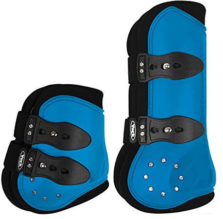 York Gamaschen 4er Set Anatomic Crystal Strass Hartschalengamaschen alle Grössen blau (Full)