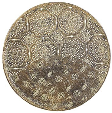 Rundes Deko-Tablett aus Metall in Gold Glamour Look Kitnos Wohnzimmer Küche