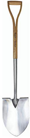 Kent & Stowe Bêche Pointue en Acier Inoxydable de Style Traditionnel avec Tige allongée et Grande traînée, Outils de Jardin Tout au Long de l'année en Acier Inoxydable et Bois de frêne