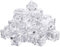 50 Pièces Artificielle Acrylique Glaçons Cube Carré Forme Verre Glaçons Plastique Effacer Faux Glaçons Cristal Clair Photographie Props Cuisine Décor pour Lustre photographie Décor
