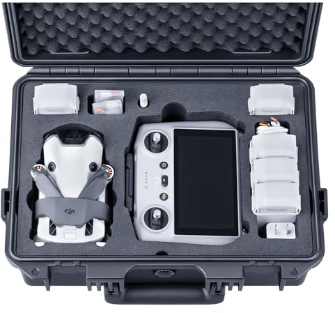 Lykus Titan MM410 Vattentätt Case/Fodral/Väska för DJI Mini 4 Pro/Mini 3/Pro och DJI RC 2/RC/RC-N2/N1, Stöder 7 batterier och RC rem [ENDAST FODAL]