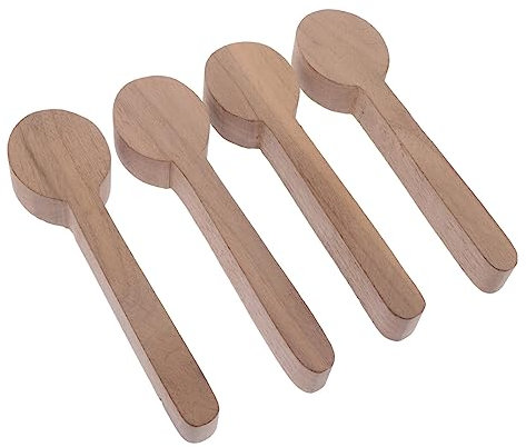 SEWACC 4pcs DIY Wooden Spoon Carving Kit Unfinished Wood Carving Spoons for Kitchen Cooking Craft Project