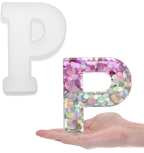 sourcing map Large Letter P Resin Molding 6 3D Capital Alphabet Mould | Silicone Mould for Word Sign Art,DIY Crafts,Home Party Decoration,Candle Wax,Soap Crafts