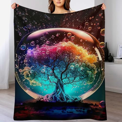 Kosmischer Lebensbaum Dick Decke Weich Wärme Gemütlich Flannel-Fleece Sofadecke Deckeldecke Wohndecke Oder Tagesdecke, Decken Für Couch(150×200cm)