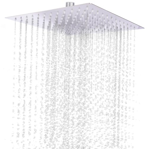 TOSUTO Tête de Douche Pluie 12 Pouces,Pommeau de douche à effet pluie,Tete de Douches en Acier Inoxydable 304,Pomme de Douches en Acier Inoxydable et Haute Pression,Facile à Installer et à Nettoyer