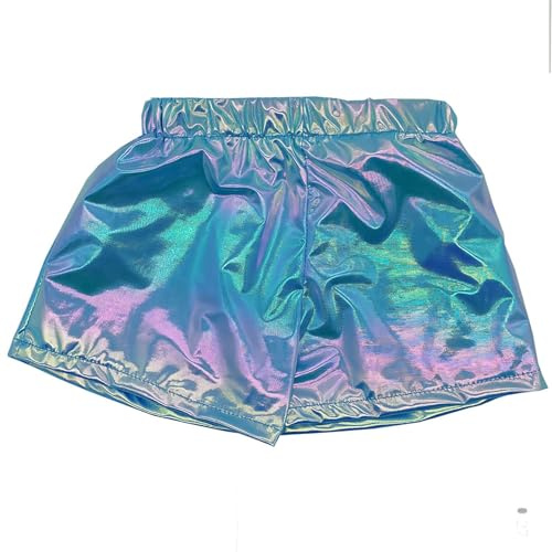 Shorts con Purpurina Metálica para Niña, Pantalones Cortos Brillantes para Actuación de Danza y Fiestas, Ropa de Escenario Festiva con Cintura Elástica para Niñas Moda
