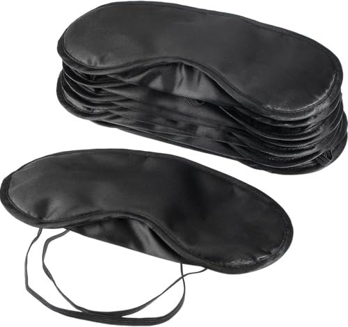 10 Pack Eye Mask Shade Cover Blindfold Travel Sleep Cover with Nose Pad, Black