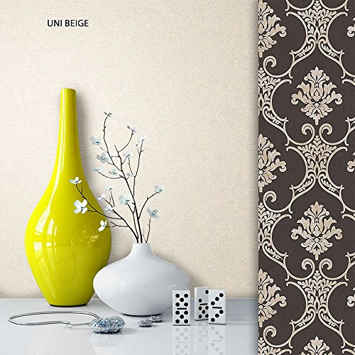 NEWROOM Papel pintado barroco beige vellóntapete Struktur Uni hermoso diseño moderno 3d mirada , incluyendo papel tapiz guía