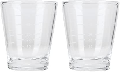 2 Pezzi Misurino per Bicchiere da Colpo, Tazze di Vetro per Espresso con Misurazione Bicchierini Grandi Misurini per Liquidi Trasparenti 80ml