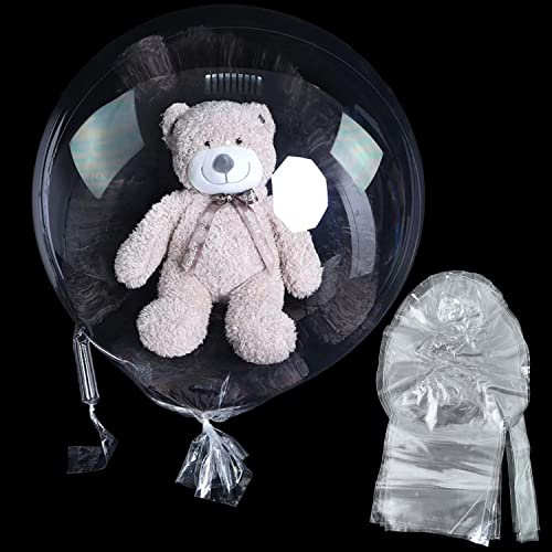 Large Clear Balloons for Stuffing, 10pack Big Extra Wide Mouth Bubble BoBo Balloons, Giant Wrap Gifts for Mother's Day/Bridal Shower/Birthday Decor