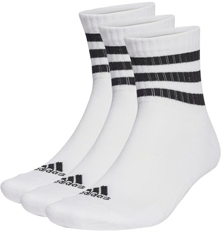 adidas Unisex 3-Streifen Cushioned Sportswear Low-Cut Socken, 3 Paar White/Black 34-36