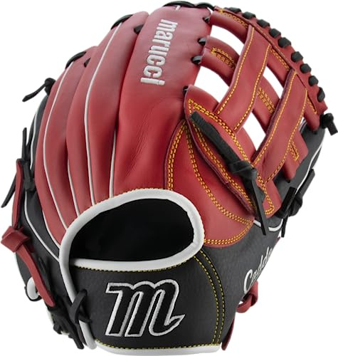 MARUCCI Guante de béisbol Caddo Serie V2, 12,00, H-Web, Mano Derecha, Rojo/Negro