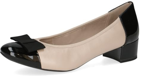 CAPRICE Damen Pumps Lack mit Blockabsatz, Beige (Beige Comb), 36 EU