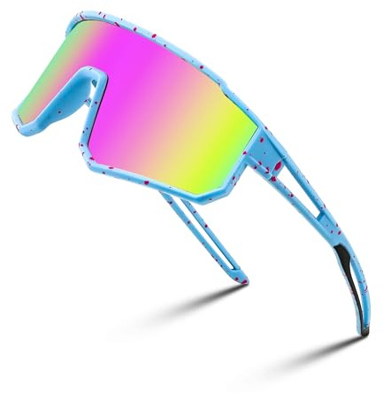 FEISEDY Occhiali da Sole Sportivi Polarizzati per Ragazzi Bambini Bicicletta Occhiali da Baseball per Ragazze Età 6-15, con Protezione UV400, Montatura TR90 B4163