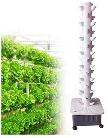 RRrawgff Set di Torre idroponica a 15 Strati e 45 Fori Sistema di piantagione idroponica Giardino Intelligente, Torre aeroponica Giardino Torre Giardino idroponico