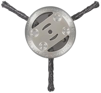Vordpe Cabezal de fresado para cortadora de césped, cepillo profesional para desbrozadora eléctrica, cabezal de corte de alambre de acero, cepillo de alambre para jardín (3 cabezales)