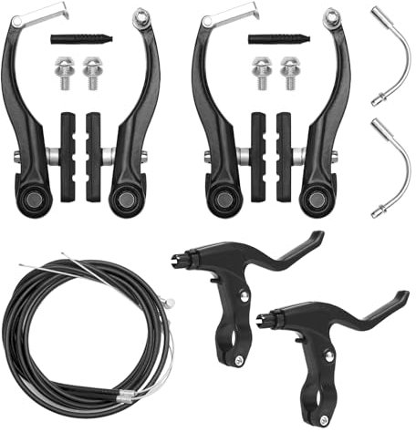 HENGBIRD Fahrrad Bremsen Set, Fahrradbremsen Set Aluminium V Brake Set, Bremsen Fahrrad Vorne Hinten für Shimano, Mountainbike V-Bremse Fahrrad Ersatz Set für Die Meisten Fahrräder Rennräder MTB BMX