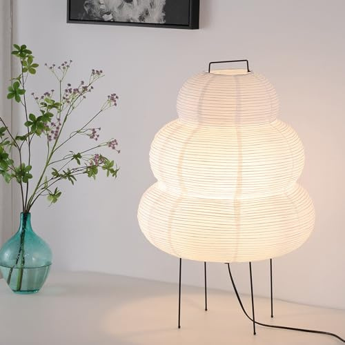 CMHSYTKE Noguchi Style Akari golvlampa, rispapperslykta för att skapa en varm och mysig atmosfär i alla rum (moln), japansk golvlampa