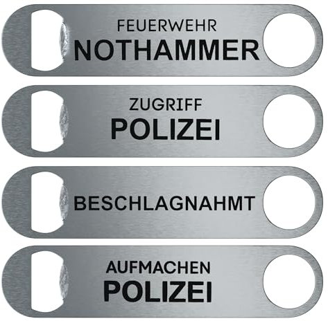 Patch Force - Flaschenöffner Aufmachen Polizei aus Edelstahl in den Maßen 18cm x 4cm - Ideal als Geschenk, Gadget oder Zubehör - Bieröffner, bottle opener
