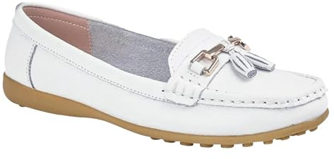 Boulevard Wide L646G-7 Womens Loafer Shoes White Size 7