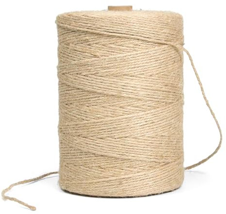 MDDK DY Cuerda de Yute 2mm x 500m – Longitud Extra para Jardinería, Decoración y Embalaje de Regalos, Cuerda Natural Resistente