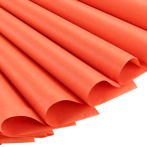 Kesote Presentpapper 60 sidenpapper förpackningsmaterial 70 x 50 cm orange transparent papper pysselpapper förpackningspapper pyssel papper bröllop present dekoration jul origami papper halloween