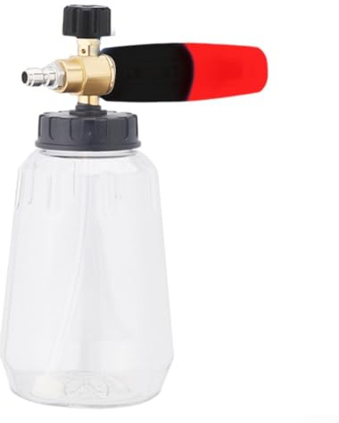 Besttoolifes Cannone in schiuma per idropulitrice da 1 l, con ugello regolabile e dispenser di sapone in schiuma spessa da 1/4 di pollice a connessione rapida, per auto, barca, tetto e pulizia esterna