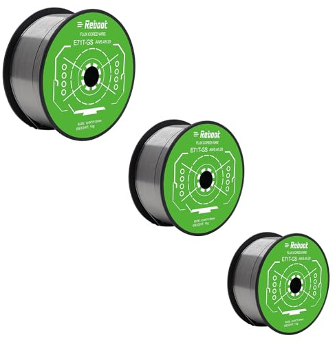 Alambre de soldadura MIG sin gas Reboot 1.0mm E71T-GS | 3KG (1KG×3) | Compatible con la mayoría de máquinas de soldar sin gas