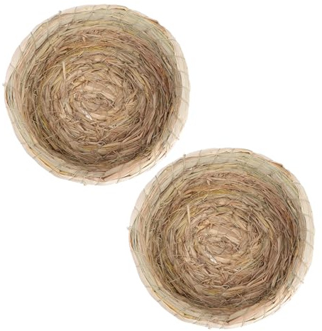 jojofuny Nids d'Éclosion D’Oiseaux pour Pigeons en Paille et Herbe de Maïs, Nid pour Œufs, Fournitures pour Pigeons, Lot de 2