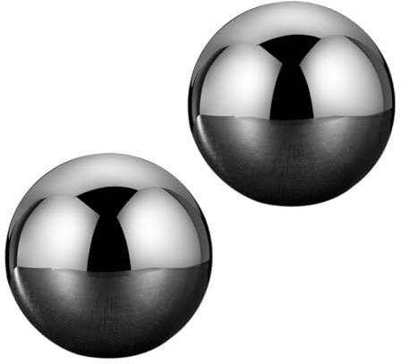 SHINEOFI Piedras de Hielo Reutilizables de Acero Inoxidable 304, Bolas Redondas de 55 MM para Vino y Whisky, Set de 2 Unidades, Enfriador Rápido para Cócteles y Bebidas Hogar