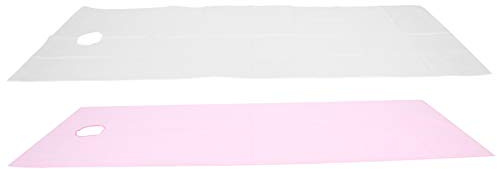 TOPINCN Vattentäta Engångslakan 2st, Hudvänliga och Oljesäkra Massagesängöverdrag för Spaklubbar, Gjorda Av Polyesterfiber, 78,7 X 30 Tum (Vit Rosa)