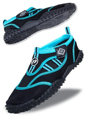 Two Bare Feet Rockpool Aqua Shoes – Lightweight, Quick-Drying Water Shoes for Men, Women & Kids – Perfect for Beach, Pool, Water Sports, and Outdoor Activities (Aqua (Rockpool), UK5