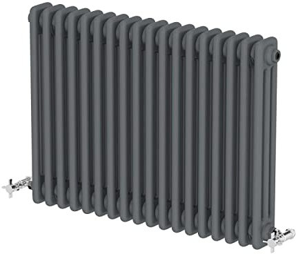 DuraTherm® 600 x 830mm Anthracite Grey Traditional Horizontal Designer Radiator Triple Column Colosseum Cast Iron Style Central Heating Panel Radiators Rad