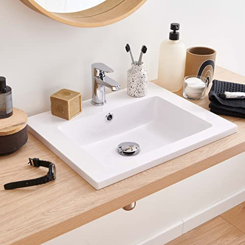 MOB-IN Vasque Salle de Bain à Encastrer en Résine de Synthèse L50 Aria