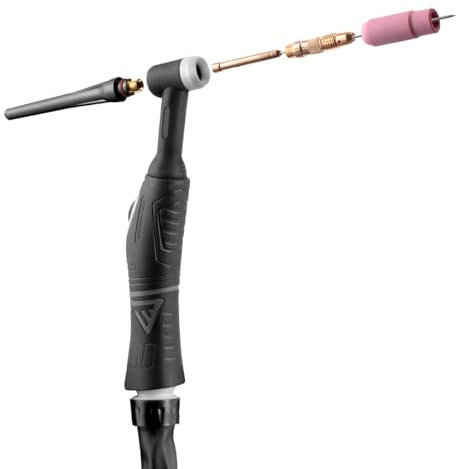 Torches de soudage TIG STAHLWERK WP-26 avec 5 mètres de tuyau jusqu'à 200A, refroidies au gaz, 2 pôles, très flexibles, poignée ergonomique